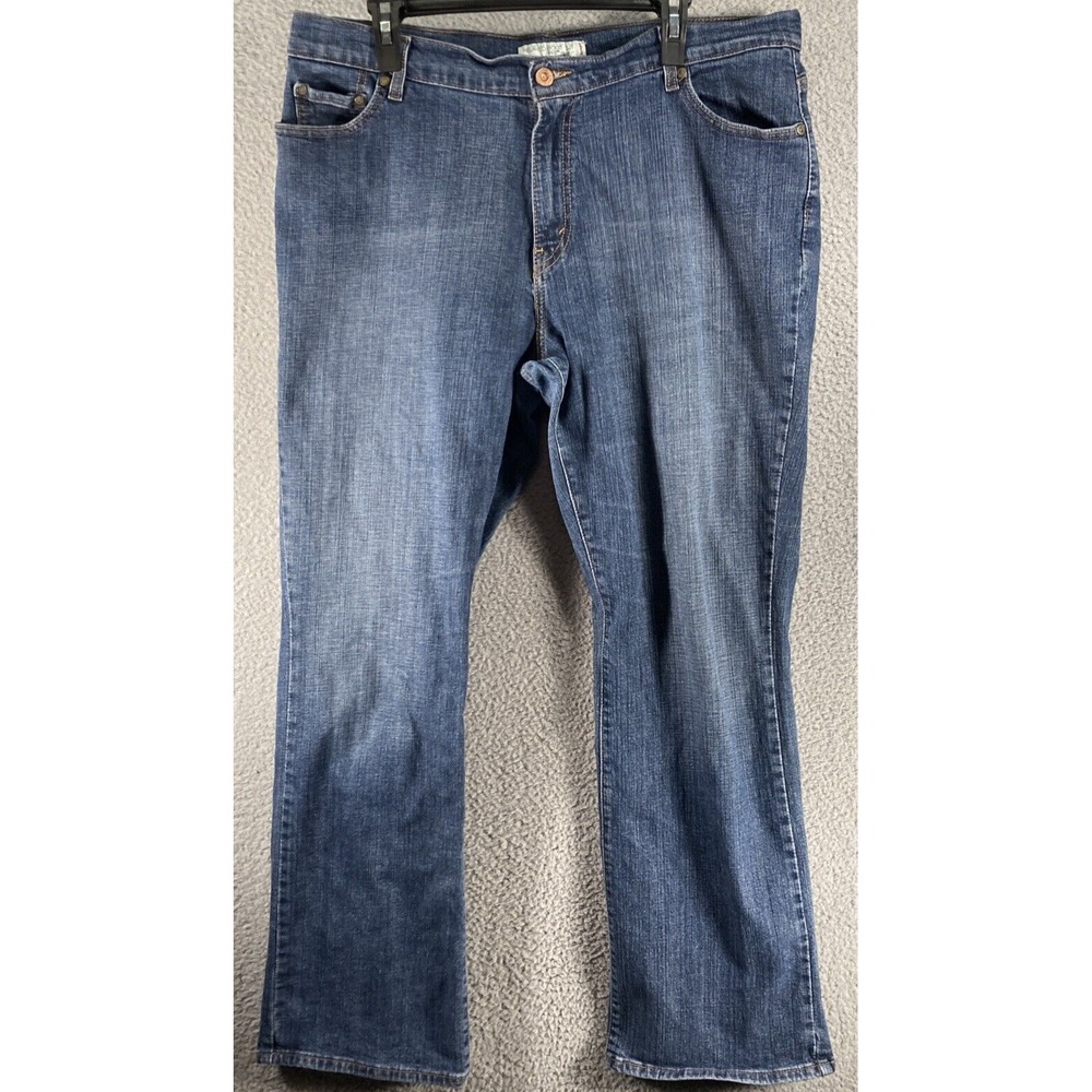 Levi's 550 Relaxed Boot Cut Jeans Womens 18 Medium Blue Stretch Denim Mid Rise
